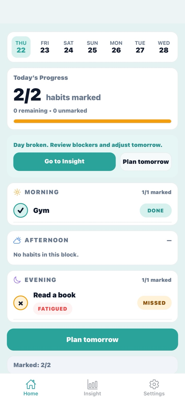 Day closed — results logged